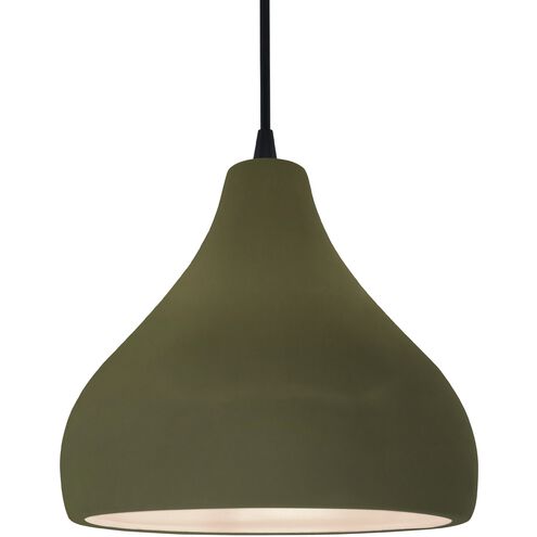 Radiance LED 11.5 inch Matte Green and Matte Black Pendant Ceiling Light