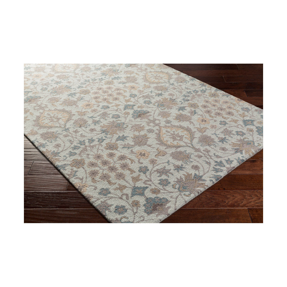Susan 90 X 60 inch Light Gray/Mauve/Dark Blue/Taupe Rugs, Wool