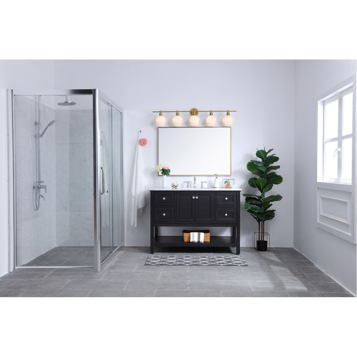 Gene 5 Light 47 inch Brass Wall sconce Wall Light