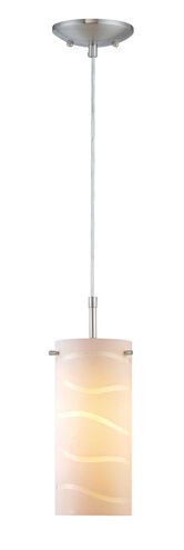 Pacifica 1 Light 5 inch Polished Steel Pendant Ceiling Light in White