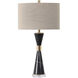 Alastair 30 inch 150 watt Black Marble with Plated Gold and Crystal Table Lamp Portable Light