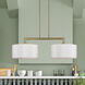 Meridian 2 Light 35 inch Antique Brass Linear Chandelier Ceiling Light, Large