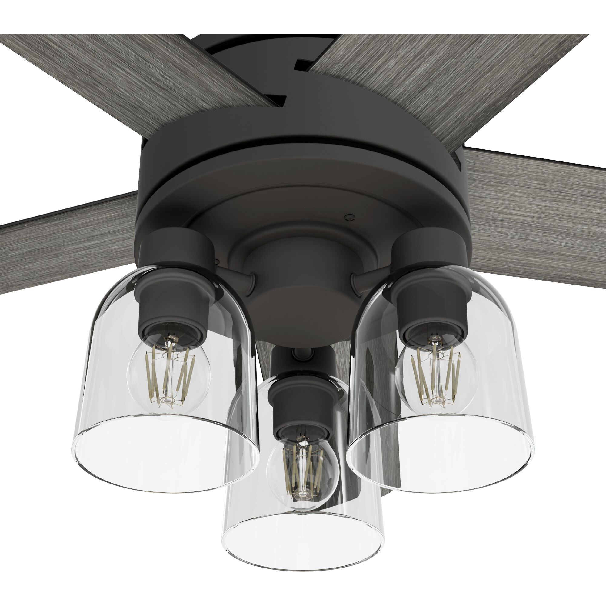 Lochemeade 52 inch Matte Black with Dark Gray Oak/Matte Black Blades Ceiling Fan