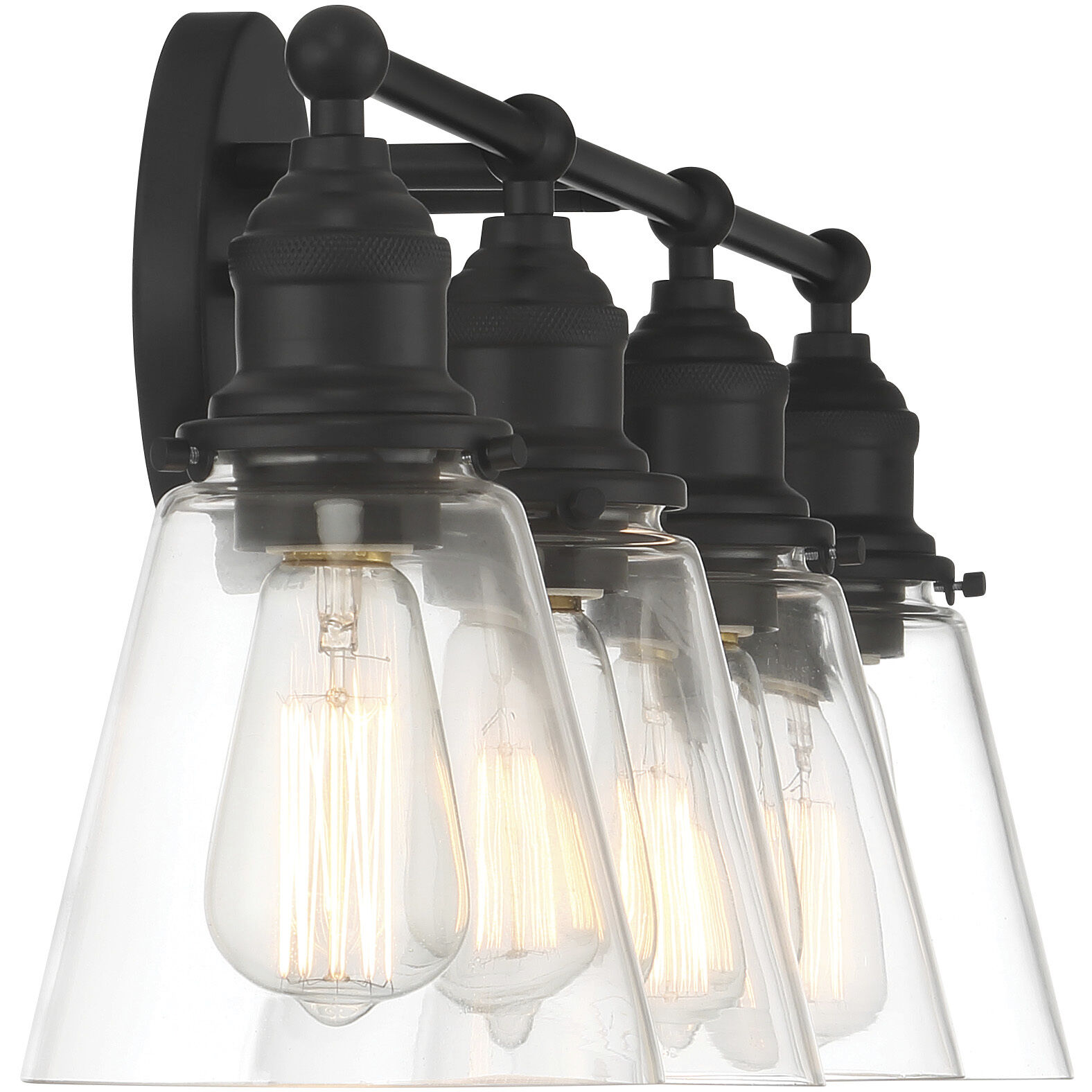 Barwell 4 Light 33 inch Coal Black Bath Vanity Light Wall Light