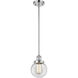 Ballston Beacon LED 6 inch Polished Chrome Pendant Ceiling Light in Clear Glass, Ballston