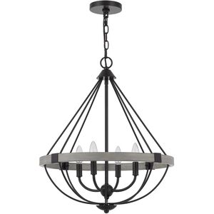Somersworth 4 Light 20 inch White Washed/Black Chandelier Ceiling Light