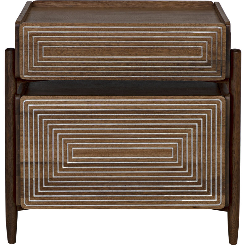 Savino 31 X 30 inch Dark Walnut Side Table