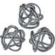 Glass Knot Gray Object, Set of 3