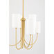 Harlem 6 Light 27.5 inch Aged Brass Chandelier Ceiling Light