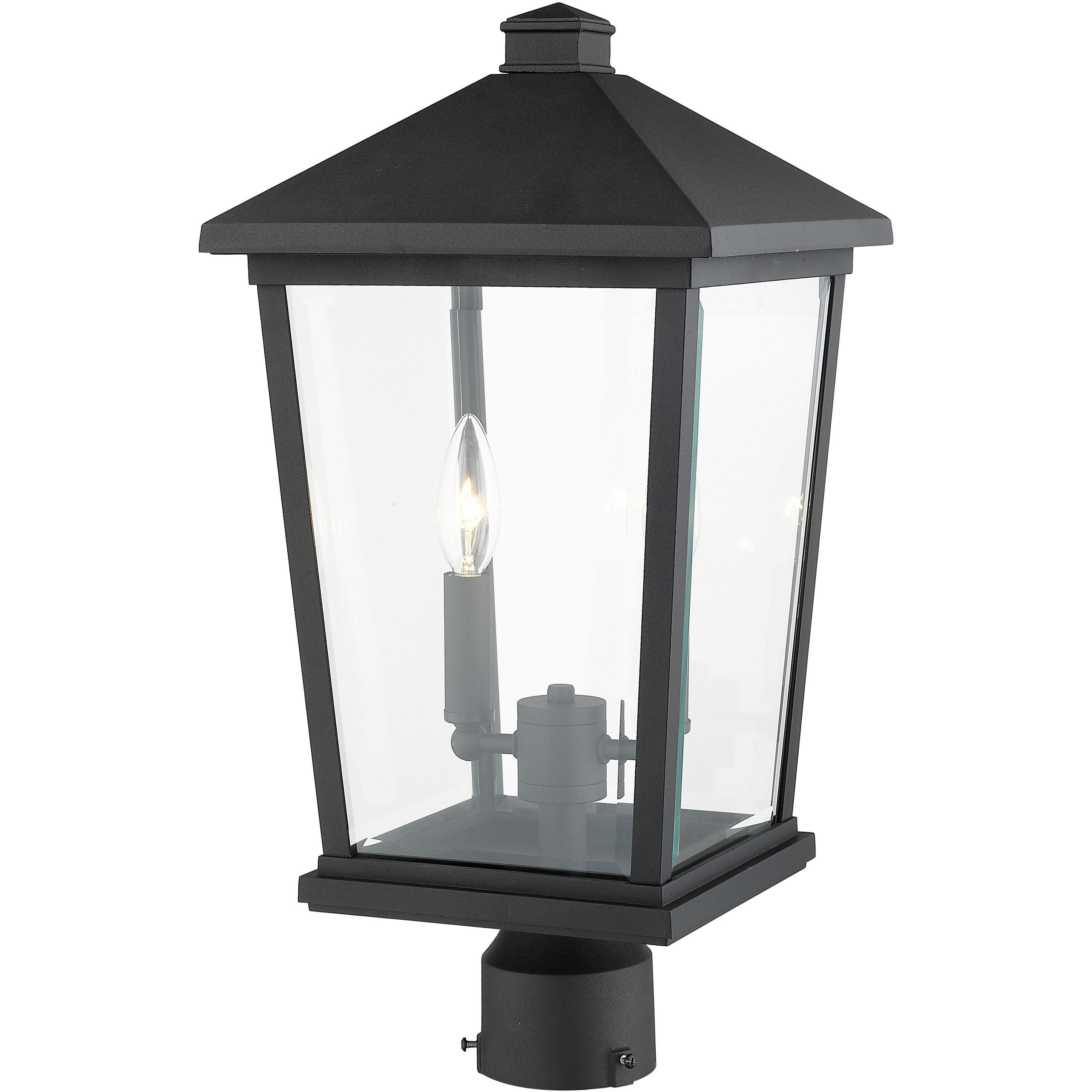 Beacon 2 Light 19.5 inch Black Outdoor Post Mount Fixture in 8