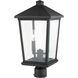 Beacon 2 Light 19.5 inch Black Outdoor Post Mount Fixture in 8