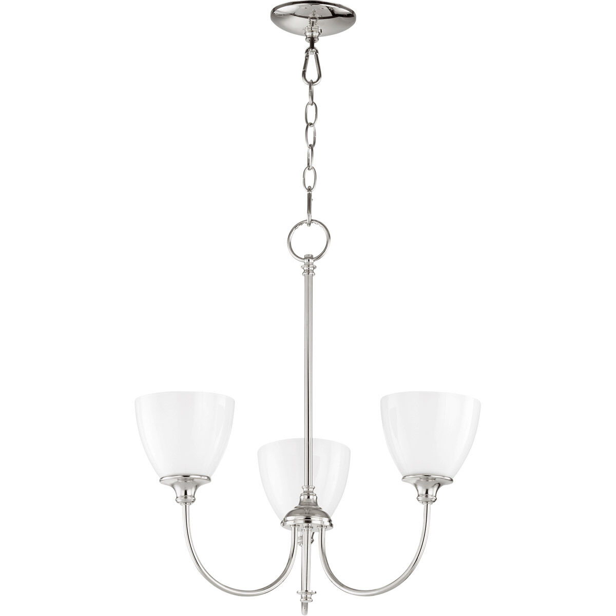 Celeste 3 Light 21 inch Polished Nickel Chandelier Ceiling Light, Opal