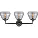 Nouveau Fulton 3 Light 25 inch Oil Rubbed Bronze Bath Vanity Light Wall Light in Plated Smoke Glass, Nouveau