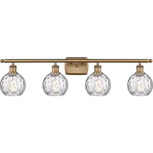 Ballston Athens Water Glass 4 Light 36 inch Brushed Brass Bath Vanity Light Wall Light
