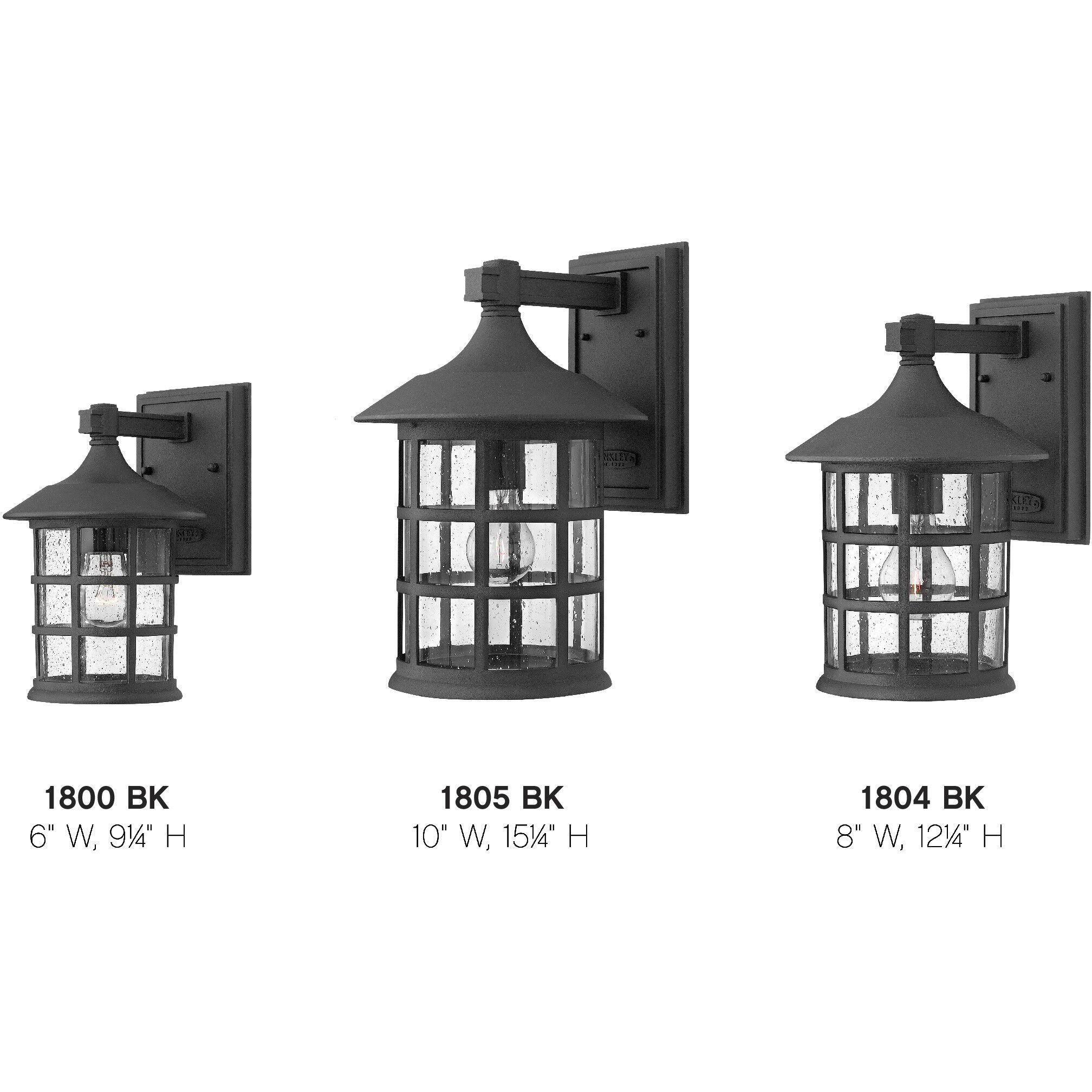 Freeport Outdoor Wall Mount Lantern in Black, Large