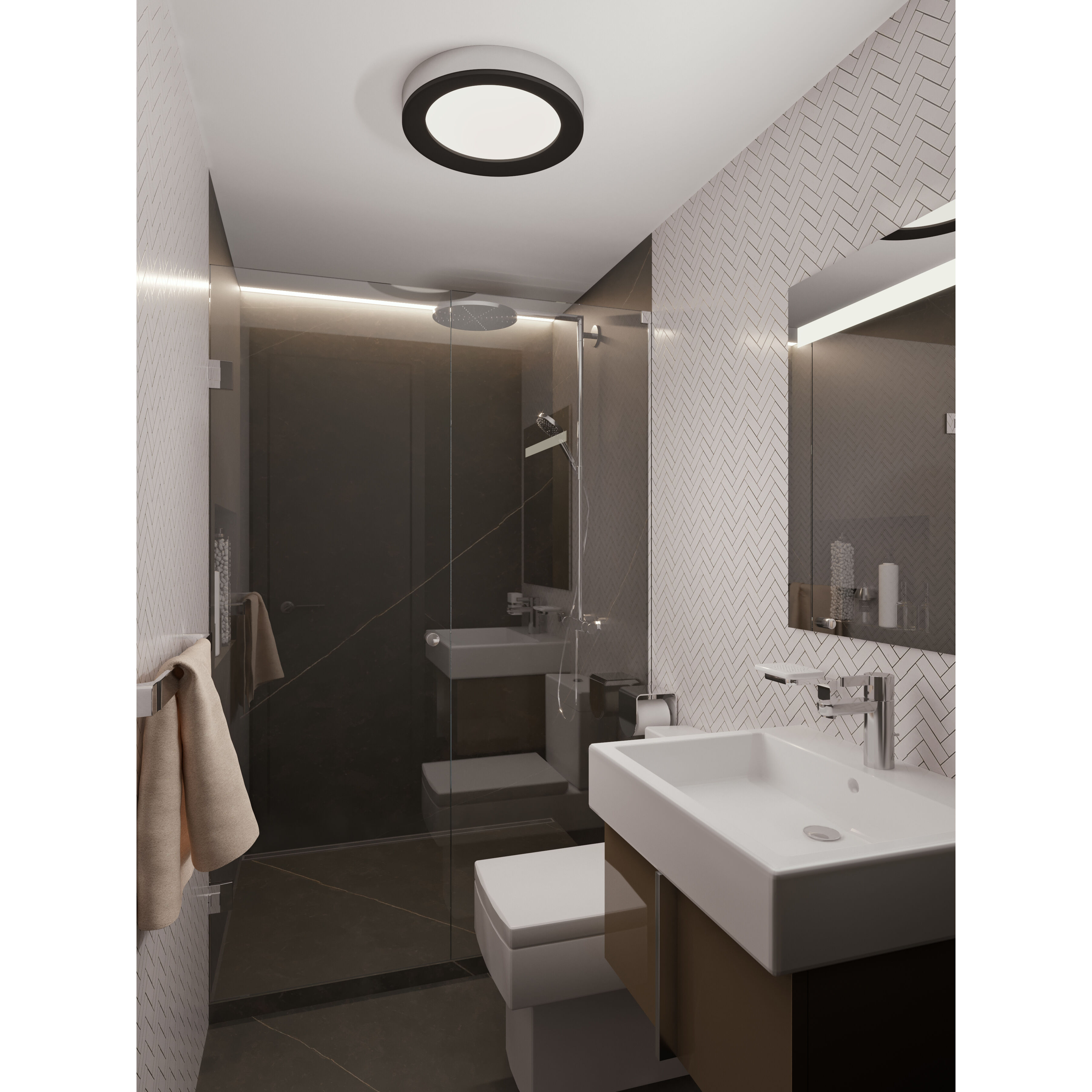 Alta LED 16 inch Black and Polished Chrome Flush Mount Ceiling Light