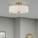 Monroe 3 Light 15 inch Antique Brass Semi Flush Mount Ceiling Light, Large