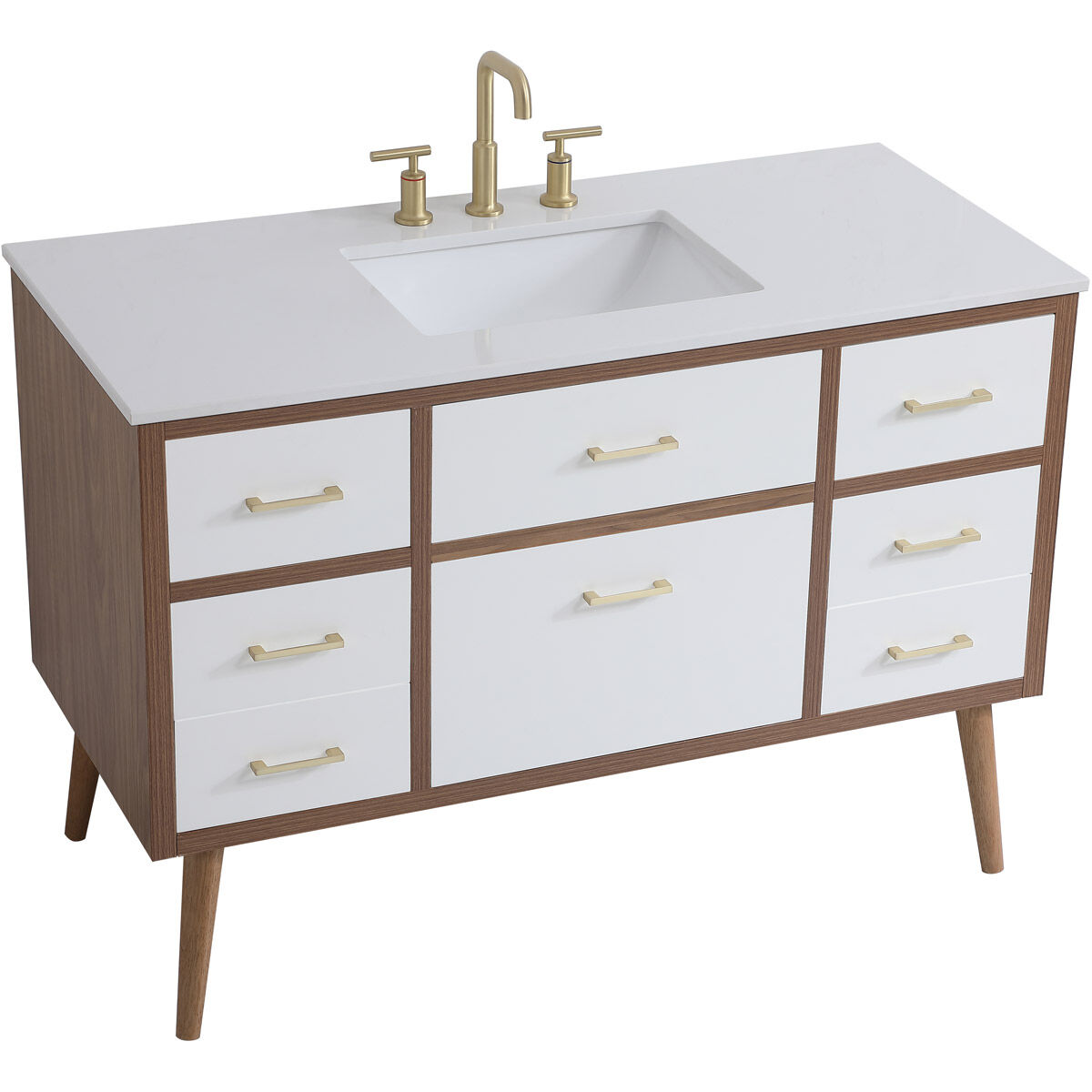 Boise 48 X 34 inch White Vanity Sink Set