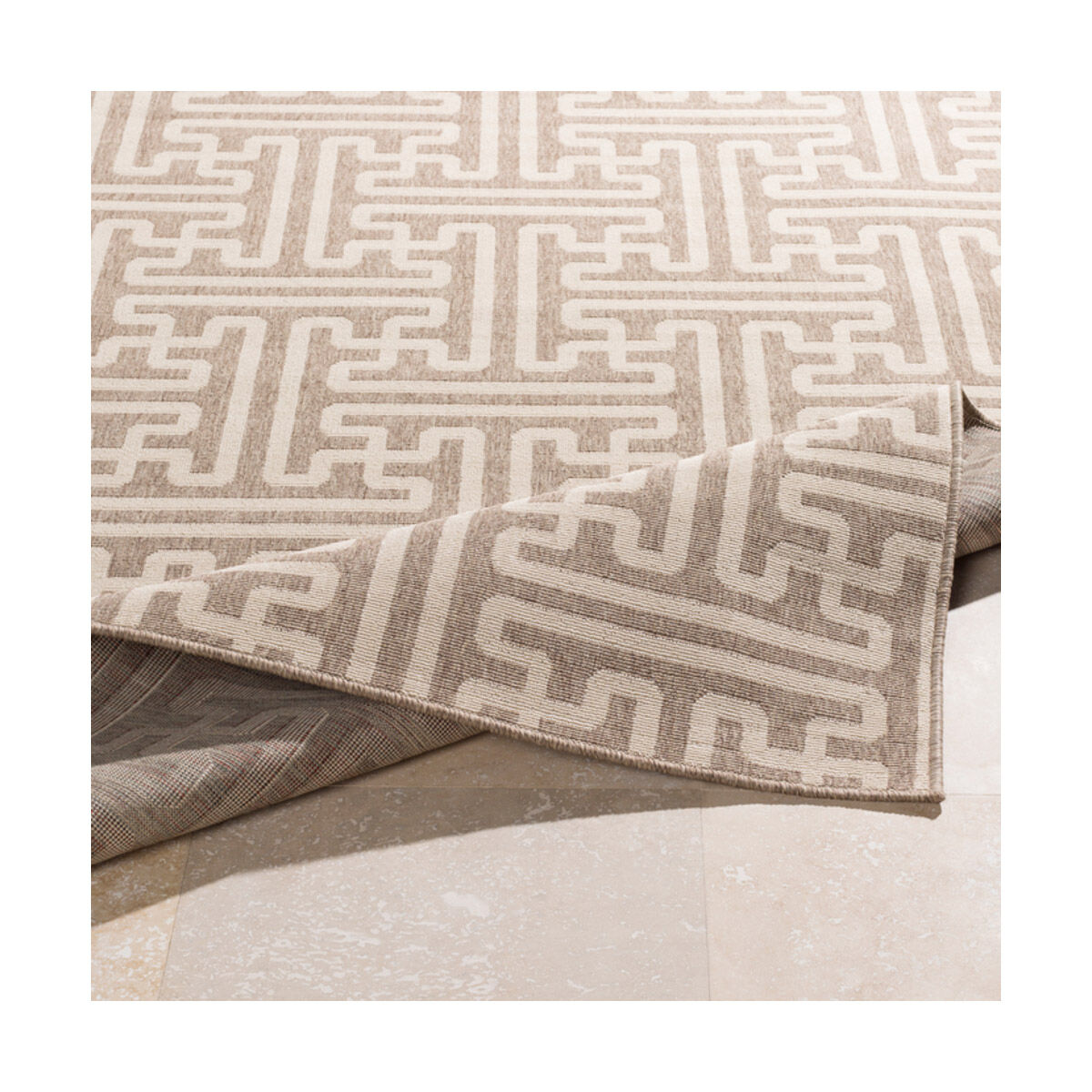 Alfresco 126 X 87 inch Brown/Beige Machine Woven Rug, Polypropylene
