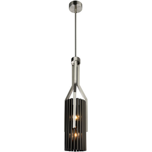 Fermont LED 8 inch Stain Nickel and Pearl Black Mini Pendant Ceiling Light