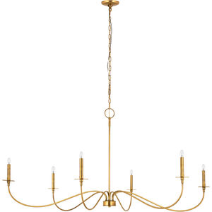 Arrington 6 Light 63 inch Rubbed Brass Chandelier Ceiling Light
