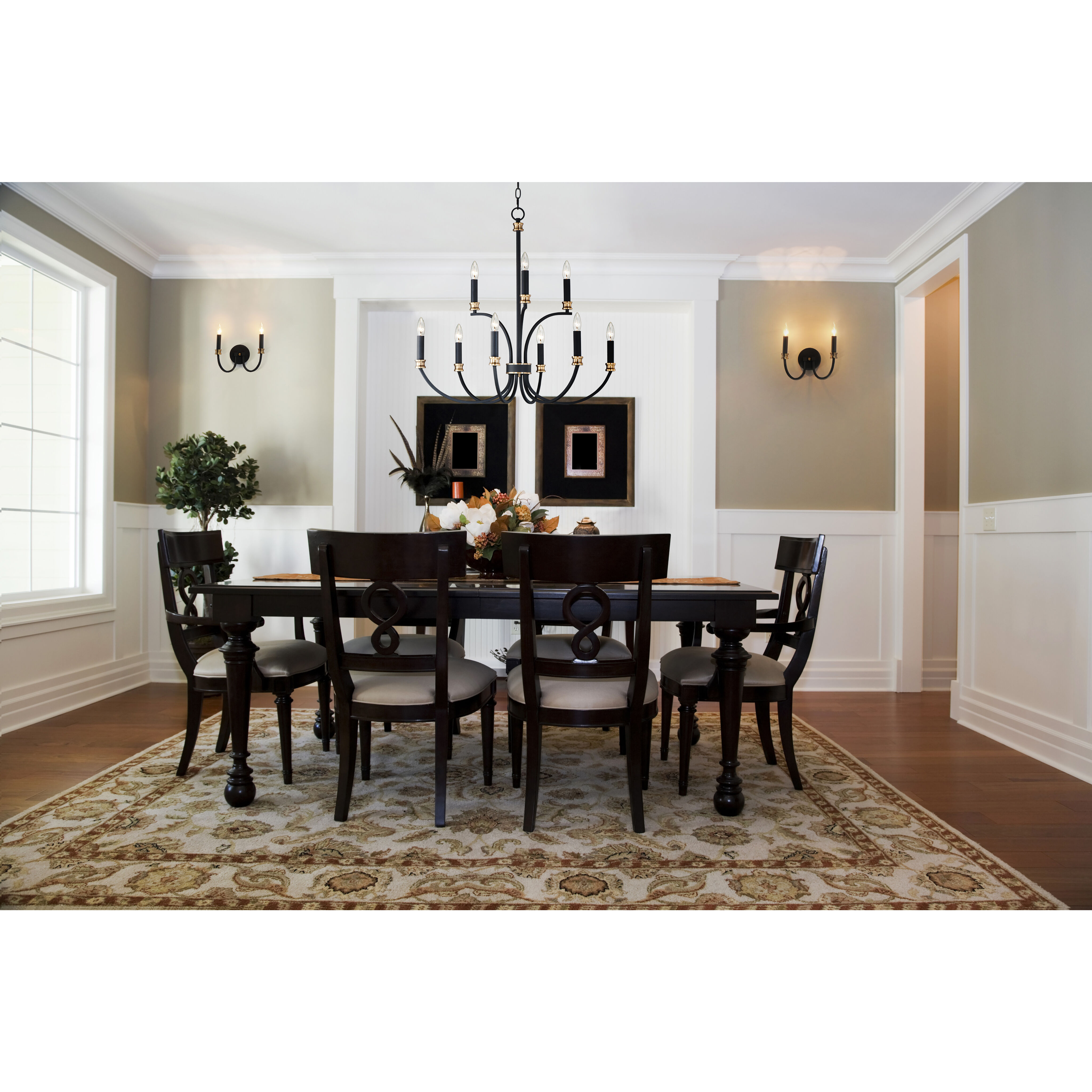 Charlton 9 Light 30 inch Black/Antique Brass Chandelier Ceiling Light