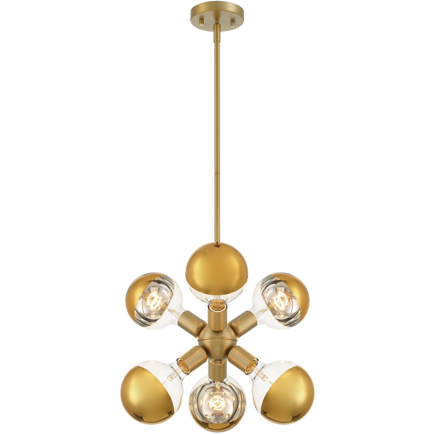 Gambit 6 Light 7 inch Brushed Gold Pendant Ceiling Light