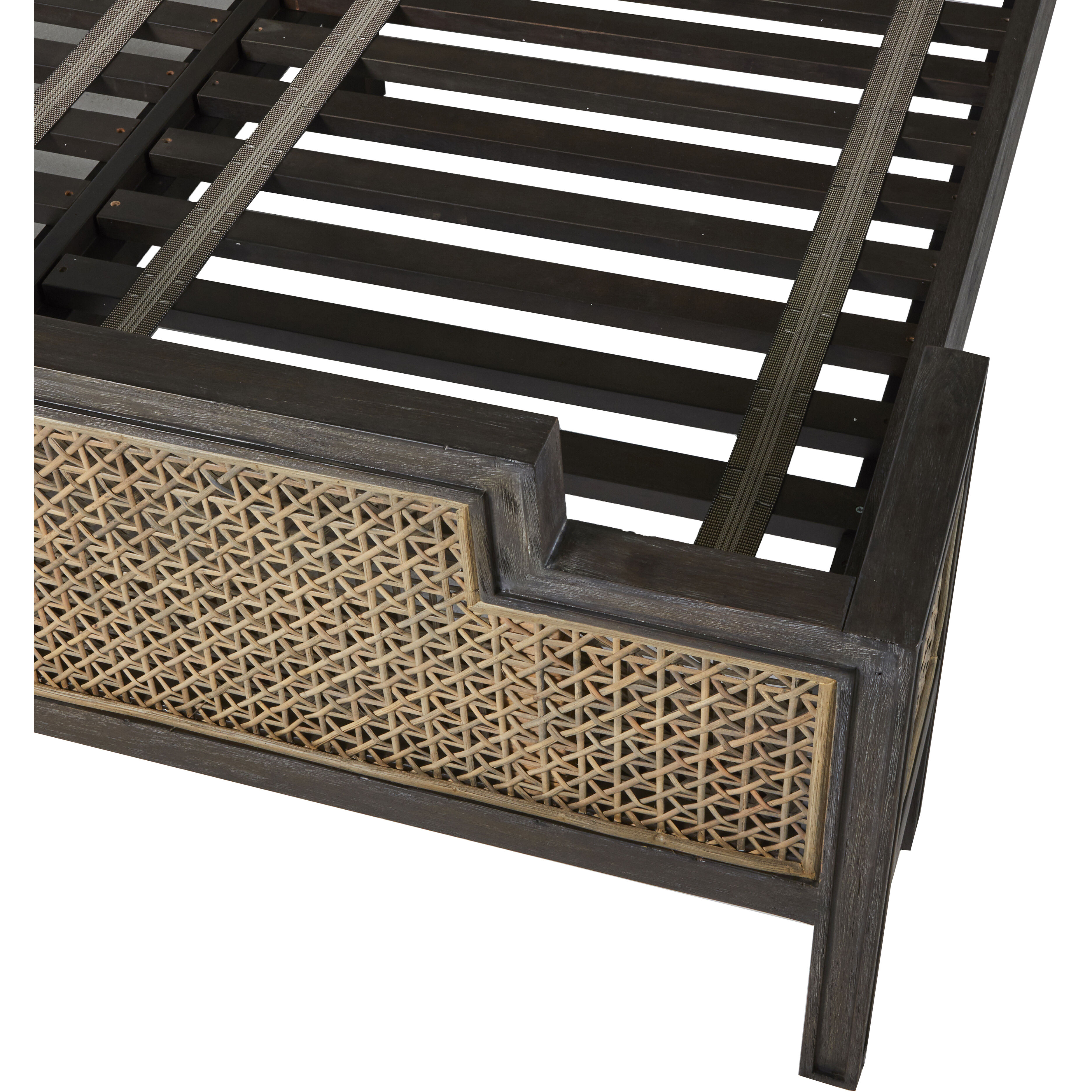 Camille Natural Gray Rattan and Cerused Ash Bed