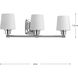 Glance 3 Light 24 inch Polished Chrome Bath Vanity Wall Light, Design Series
