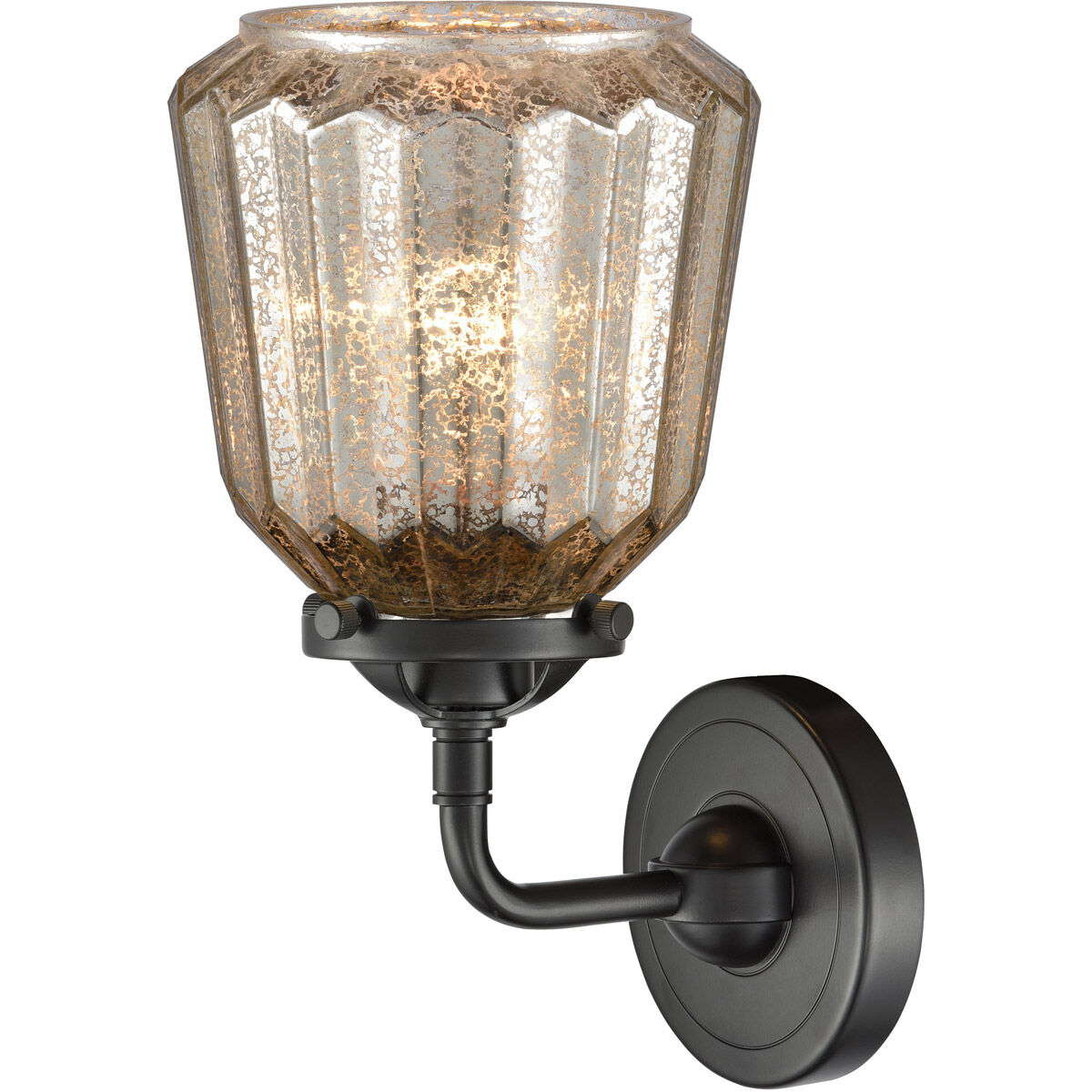 Nouveau Chatham LED 6 inch Oil Rubbed Bronze Sconce Wall Light in Mercury Glass, Nouveau
