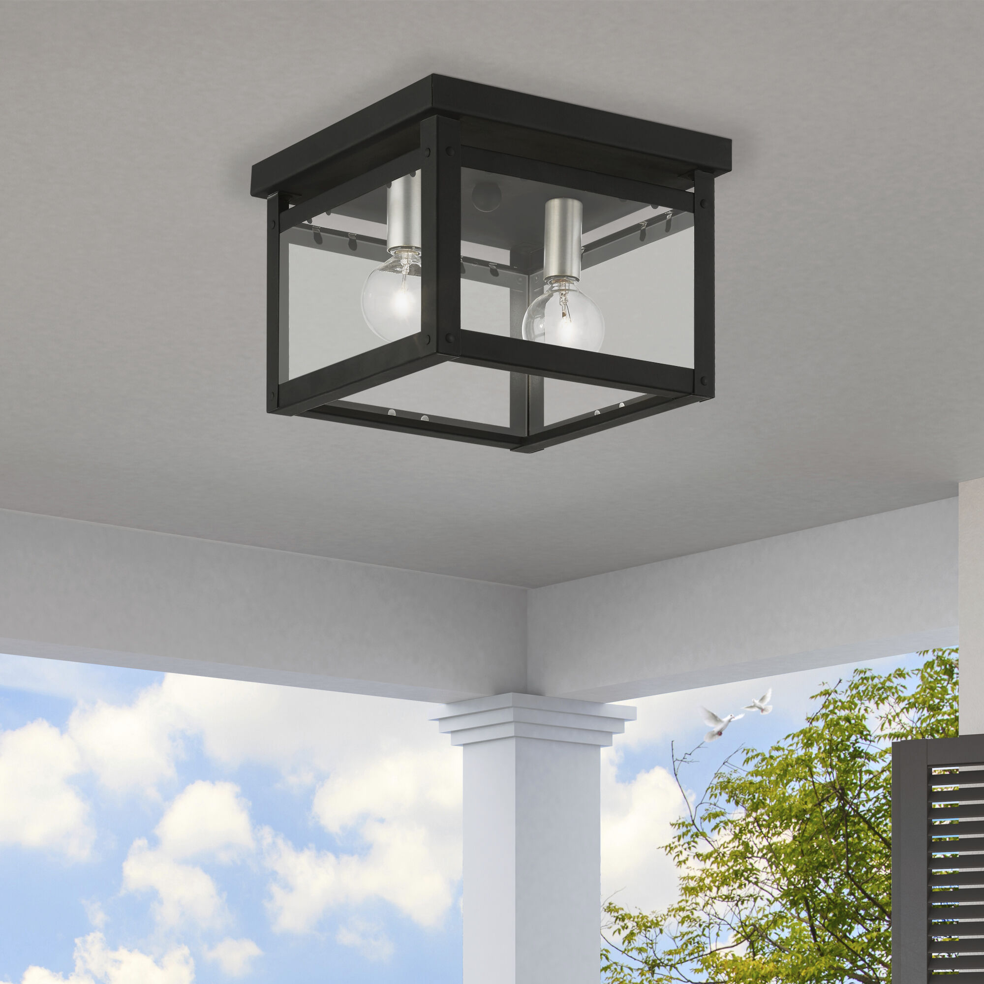 Flush mount ceiling light black finish 2025