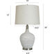 Cameron 30 inch 100.00 watt Ridged White Wash Table Lamp Portable Light