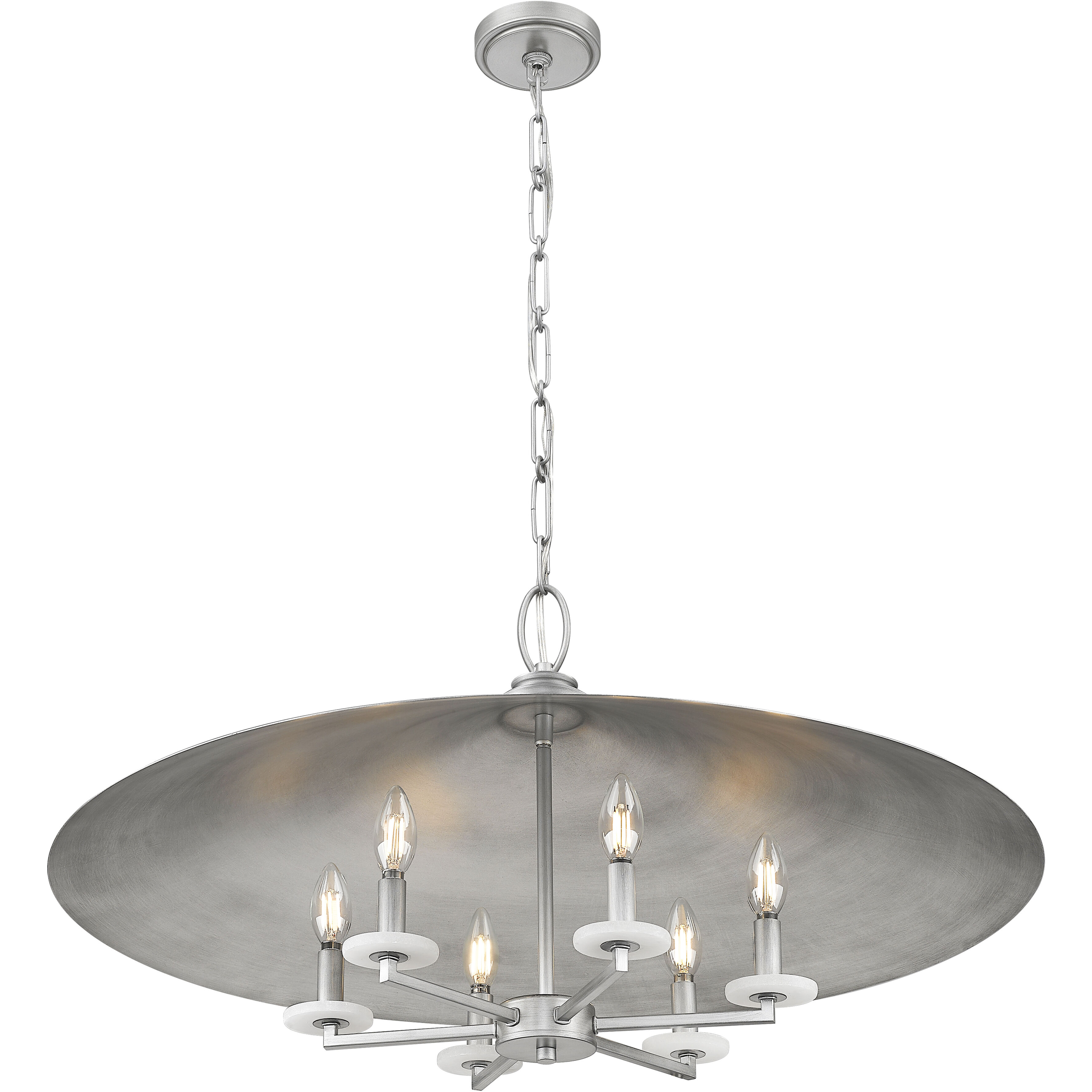 Rialto 6 Light 32 inch Signature Pewter Pendant Ceiling Light