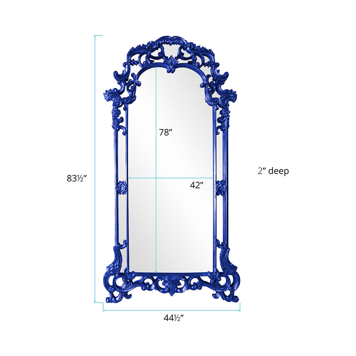 Imperial 85 X 44 inch Royal Blue Wall Mirror, Rectangle