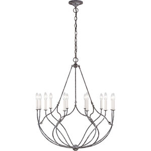 C&M by Chapman & Myers Richmond 12 Light 31.38 inch Weathered Galvanized Chandelier Ceiling Light