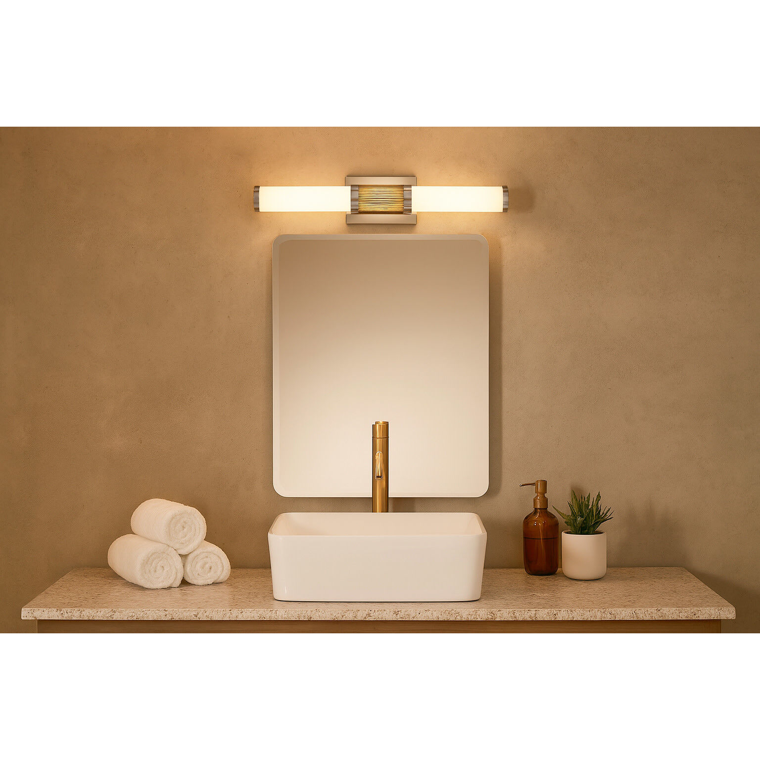 Zevi LED 23 inch Polished Nickel Vanity Light Wall Light, Vertical