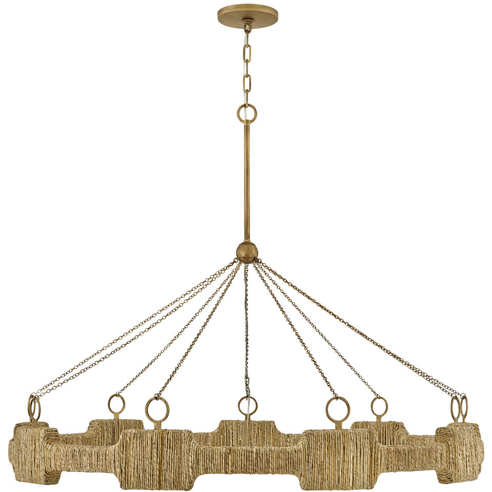 Raffi LED 48 inch Burnished Gold Chandelier Ceiling Light, Single Tier
