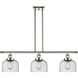 Ballston Large Bell LED 36 inch Polished Nickel Island Light Ceiling Light in Seedy Glass