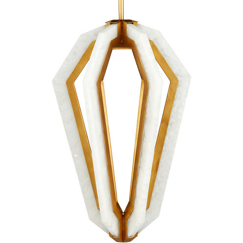 Riviere 6 Light 13 inch Natural/Contemporary Gold Leaf Pendant Ceiling Light