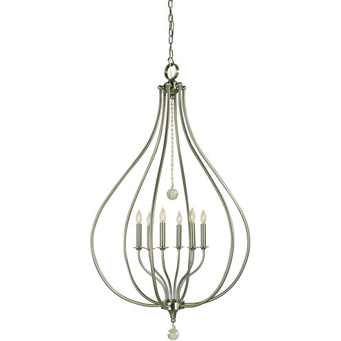 Dewdrop 6 Light 29 inch Mahogany Bronze Pendant Ceiling Light