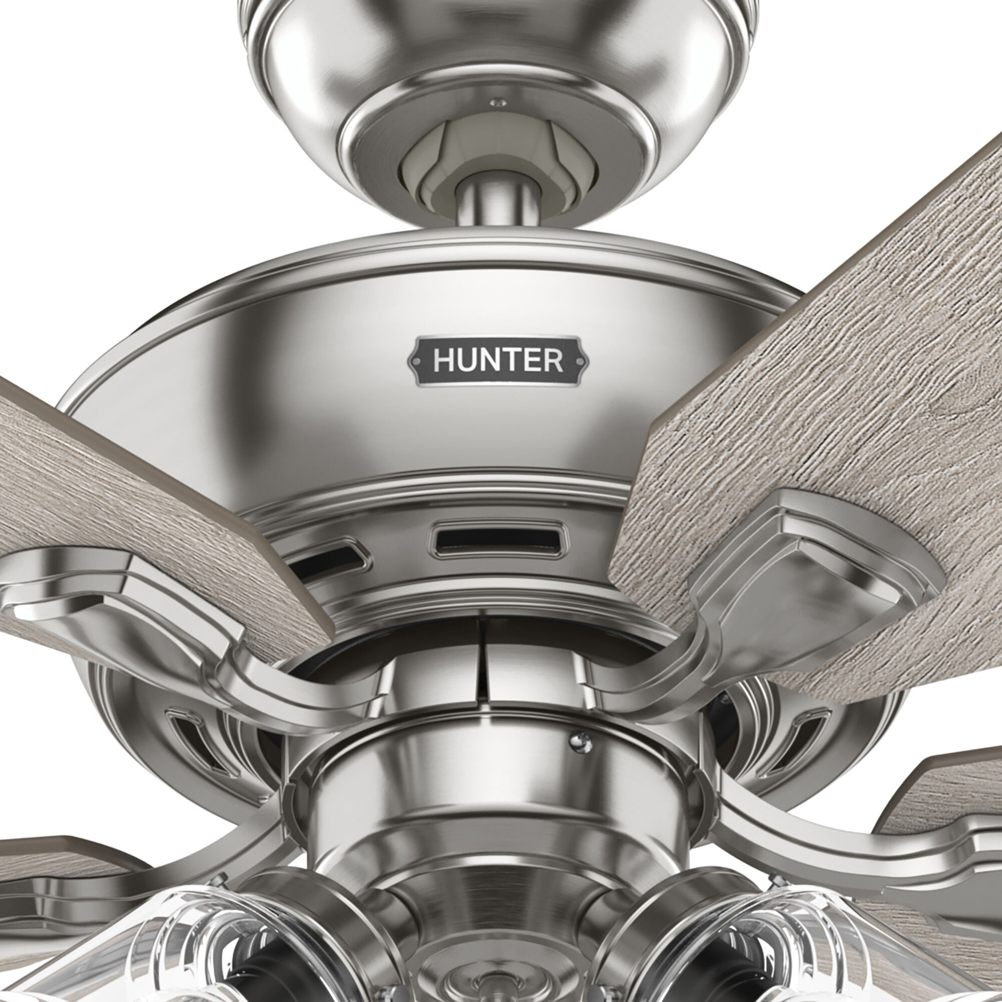 Rosner 52 inch Brushed Nickel with Light Gray Oak/Warm Grey Oak Blades Ceiling Fan