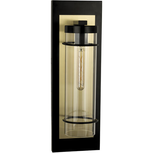 Colantro 1 Light 21.65 inch Matte Black and Brushed Gold Outdoor Wall Sconce