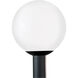 Outdoor Globe 1 Light 13 inch White Plastic Outdoor Post Lantern, Medium