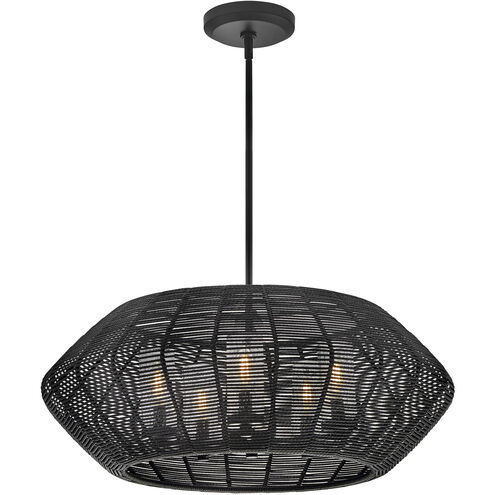 Lisa McDennon Open Air Luca 5 Light 28 inch Black Outdoor Hanging