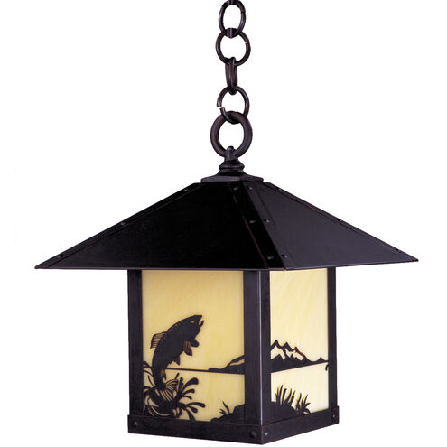 Timber Ridge 1 Light 9 inch Antique Copper Pendant Ceiling Light in Tan, Deer Filigree