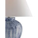 Malaprop 27.5 inch 150 watt Blue and White and Clear Table Lamp Portable Light