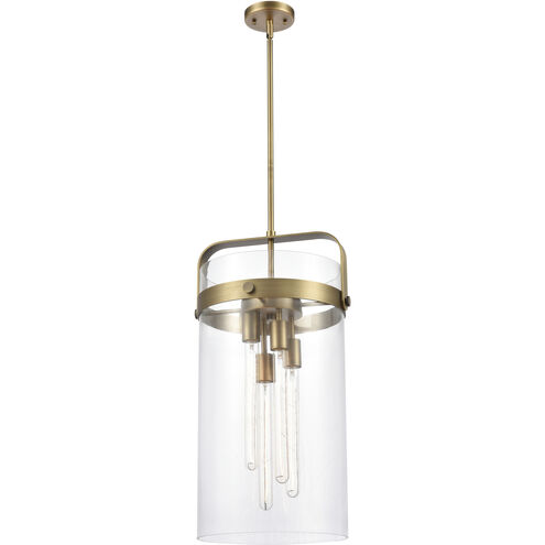 Downtown Urban Pilaster 4 Light 13.38 inch Brushed Brass Pendant Ceiling Light in Clear