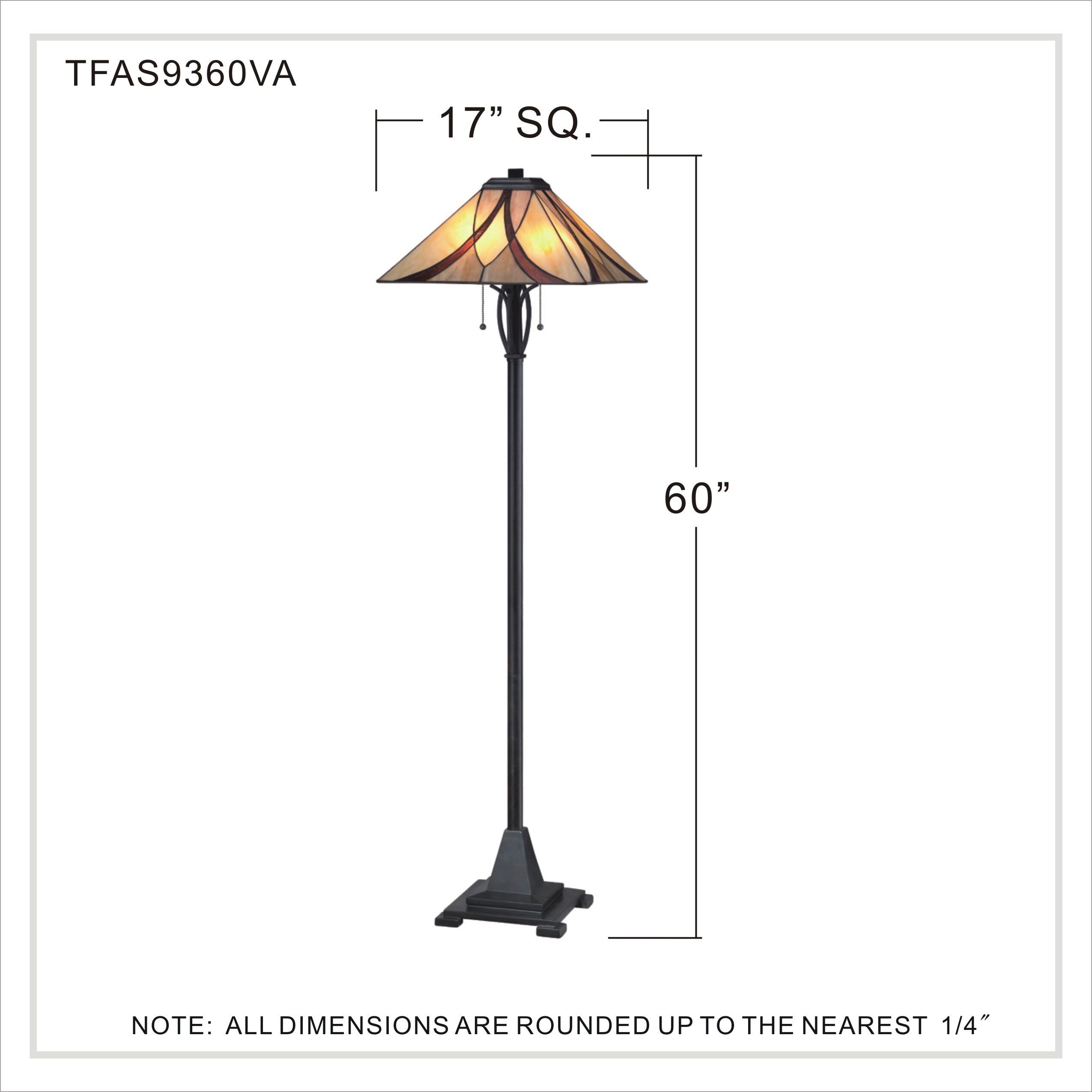 Asheville 60 inch 100 watt Valiant Bronze Floor Lamp Portable Light, Naturals