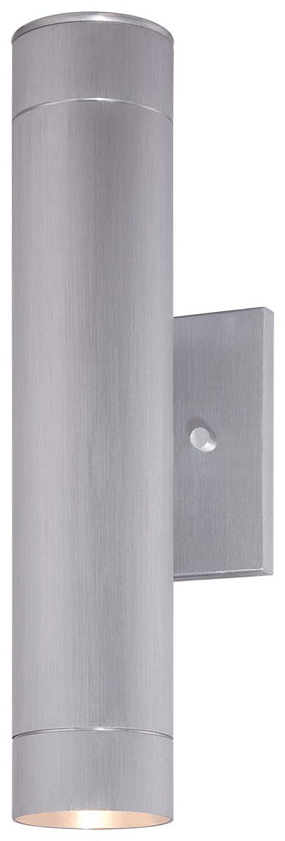 Skyline LED 15 inch Brushed Aluminum Outdoor Wall Mount, Great Outdoors