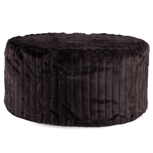 Mink 18 inch Black Ottoman